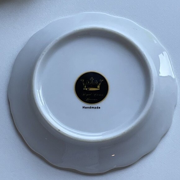 VTG Royal Crown Bavaria Coasters Set of 6 Handmade Ceramic Pastel Iris Floral - Picture 6 of 8